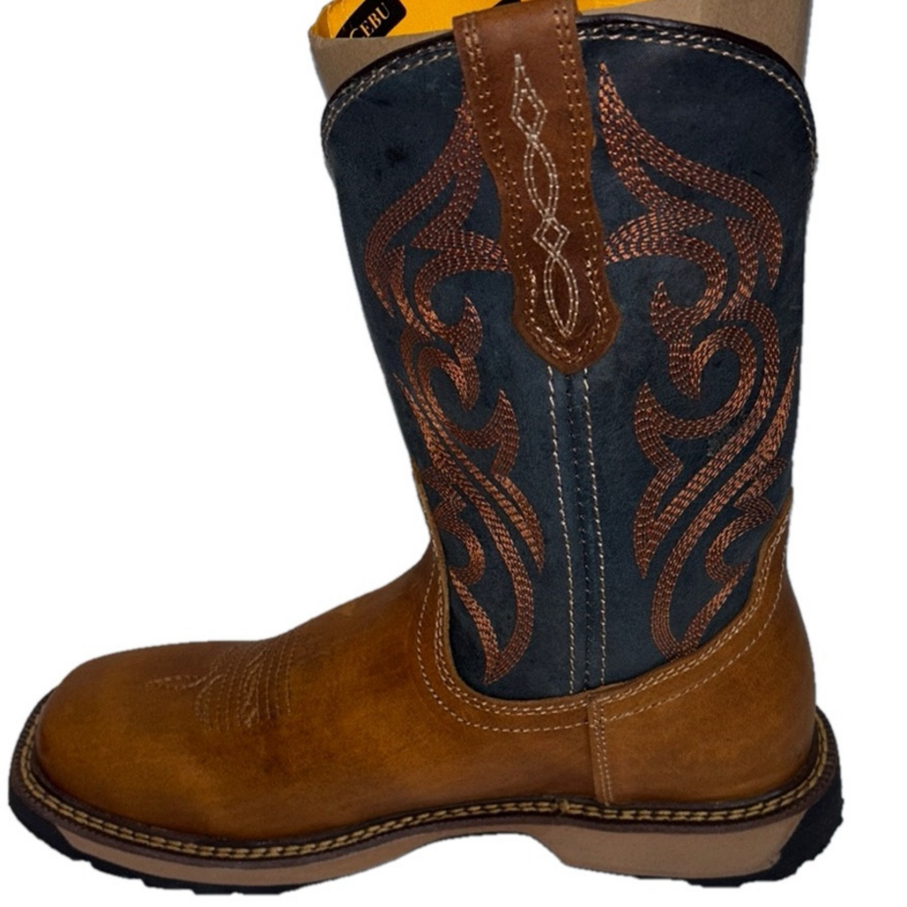 NEW CEBU Men's Work Boot Western Nebraska-Tan US Men's Size 7.5